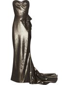 Marchesa Draped Lamé Gown - Lyst