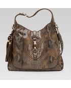 Gucci New Jackie Smog Python Shoulder Bag - Lyst
