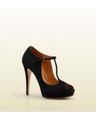Gucci Betty Tstrap Opentoe High Heel Platform Pump - Lyst