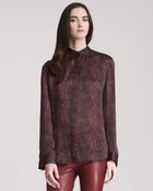 The Row Silk Print Blouse with Draped Back - Lyst