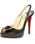 Christian Louboutin Patent Slingback Pump - Lyst