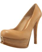 Fendi Sta Logotoe Platform Pump - Lyst