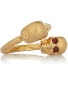 Alexander McQueen Swarovski Crystal Doubleskull Ring - Lyst