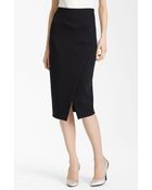 Donna Karan New York Collection Jersey Slit Skirt - Lyst