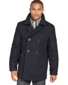 Tommy Hilfiger Melton Wool-Blend Peacoat - Lyst