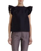 Saint Laurent Puff Sleeve Top - Lyst