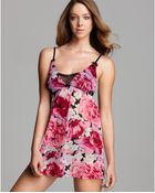 Betsey Johnson Knit Chiffon Babydoll With Thong - Lyst