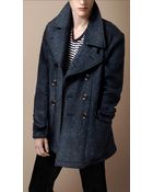 Burberry Brit Wool Blend Pea Coat - Lyst