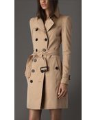 Burberry Long Cotton Gabardine Trench Coat - Lyst