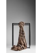 Burberry Check Crinkled Scarf - Lyst