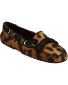 Giambattista Valli Leopard Print Apron Toe Flat - Lyst