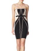 Hervé Léger Colour Block Bandeau Dress - Lyst