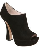Miu Miu Peep Toe Ankle Boot - Lyst