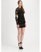 Alexander Wang Trompe Loeil Plaid Lace Dress - Lyst