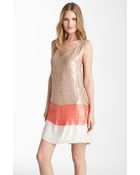 Alexia Admor Sequin Colorblock Sleeveless Shift Dress - Lyst