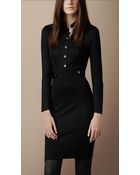Burberry Brit Structured Wool Blend Dress - Lyst