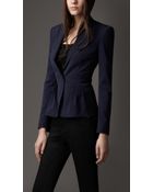 Burberry Pleated Peplum Jacket - Lyst