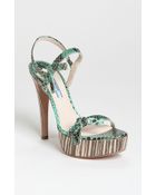 Prada Genuine Python Platform Sandal - Lyst