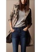 Burberry Brit Mid Length Shower Proof Check Trench Coat - Lyst