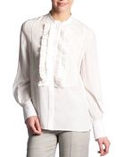 Chloé Ruffle Bib Blouse - Lyst