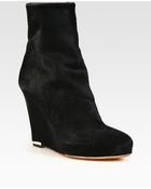 Givenchy Calf Hair and Leather Trim Platform Ankle Boots - Lyst