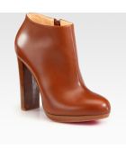 Christian Louboutin Leather Woodenheel Platform Ankle Boots - Lyst