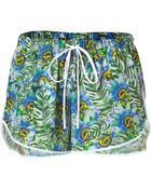 Clover Canyon Multicolor Passion Flower Print Shorts - Lyst