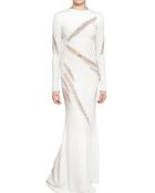 Emilio Pucci Embroidered Silk Cady Long Dress - Lyst
