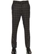 John Galliano Zipped Hem Checked Wool Trousers - Lyst