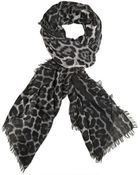 Saint Laurent Leopard Print Scarf - Lyst