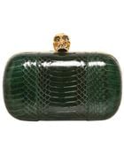 Alexander McQueen Classic Skull Leather Box Clutch - Lyst