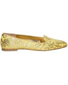 Dolce & Gabbana 10mm Brocade Gold Loafers - Lyst