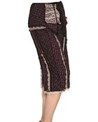 Nina Ricci Silk Lace On Wool Tweed Skirt - Lyst