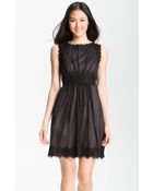 Jill Stuart Silk Chiffon Lace Dress - Lyst