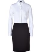 Theory Black and White Combo Dress - Lyst