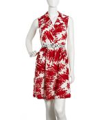 Alice + Olivia Belted Dash Print Shirtdress - Lyst