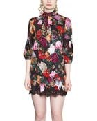 Dolce & Gabbana Printed Silk Charmeuse Dress - Lyst