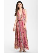 Haute Hippie Silk Chiffon Maxi Dress - Lyst