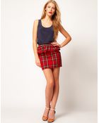 ASOS Collection Asos Tartan Mini Skirt with Peplum - Lyst