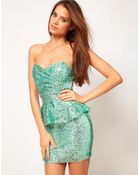 Tfnc Sequin Dress with Peplums - Lyst