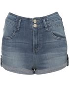 Moto Moto High Waist Denim Hotpants - Lyst