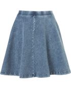 Topshop Denim Skater Skirt - Lyst