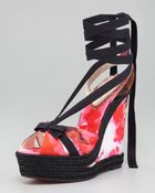 Christian Louboutin Isabelle Fabric Wedge - Lyst