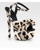 Giuseppe Zanotti Leopard Print Calf Hair Platform Sandals - Lyst
