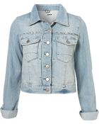 Moto Moto Studded Yoke Denim Jacket - Lyst