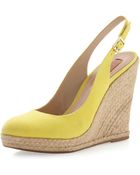 Schutz Halter Wedge Espadrille Yellow - Lyst
