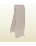 Gucci Beige Gg Print Scarf - Lyst