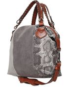 Pauric Sweeney Overnight Leather and Python Top Handle - Lyst