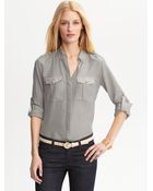 Banana Republic Heritage Cotton Silk Military Shirt - Lyst