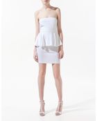 Zara Dress with Frill Around The Waist - Lyst